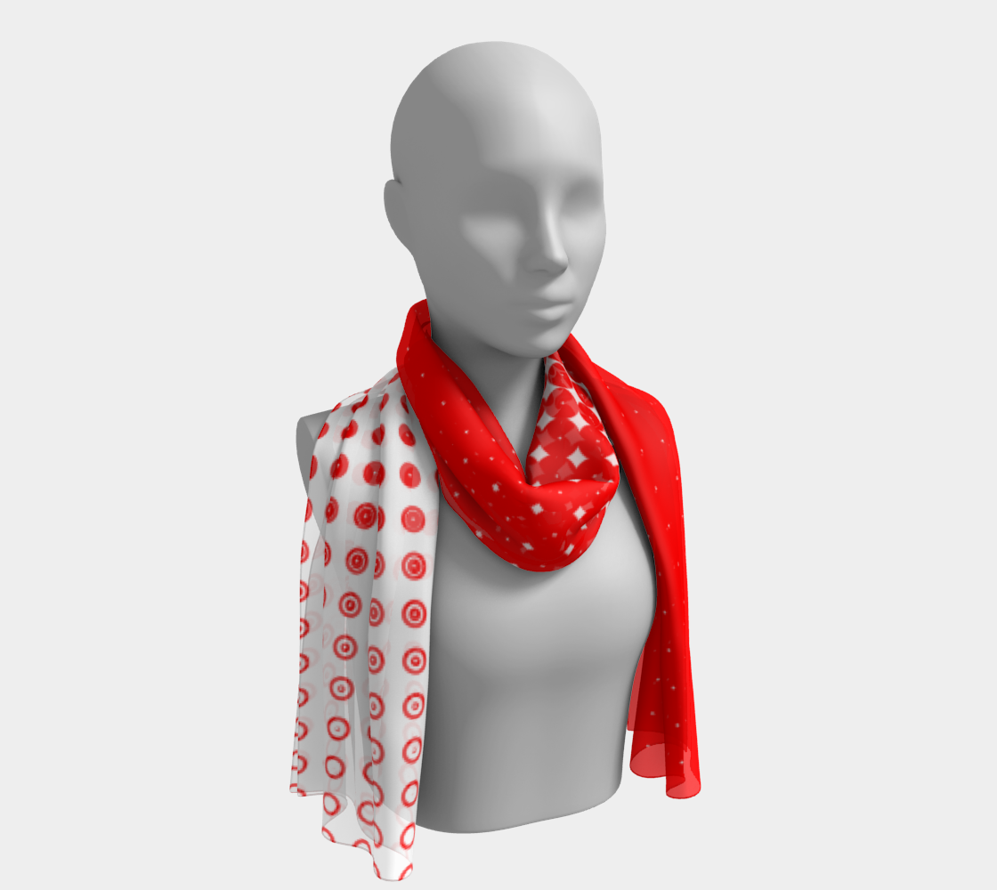 Red Dot Ombre Fade to White Long Scarf preview