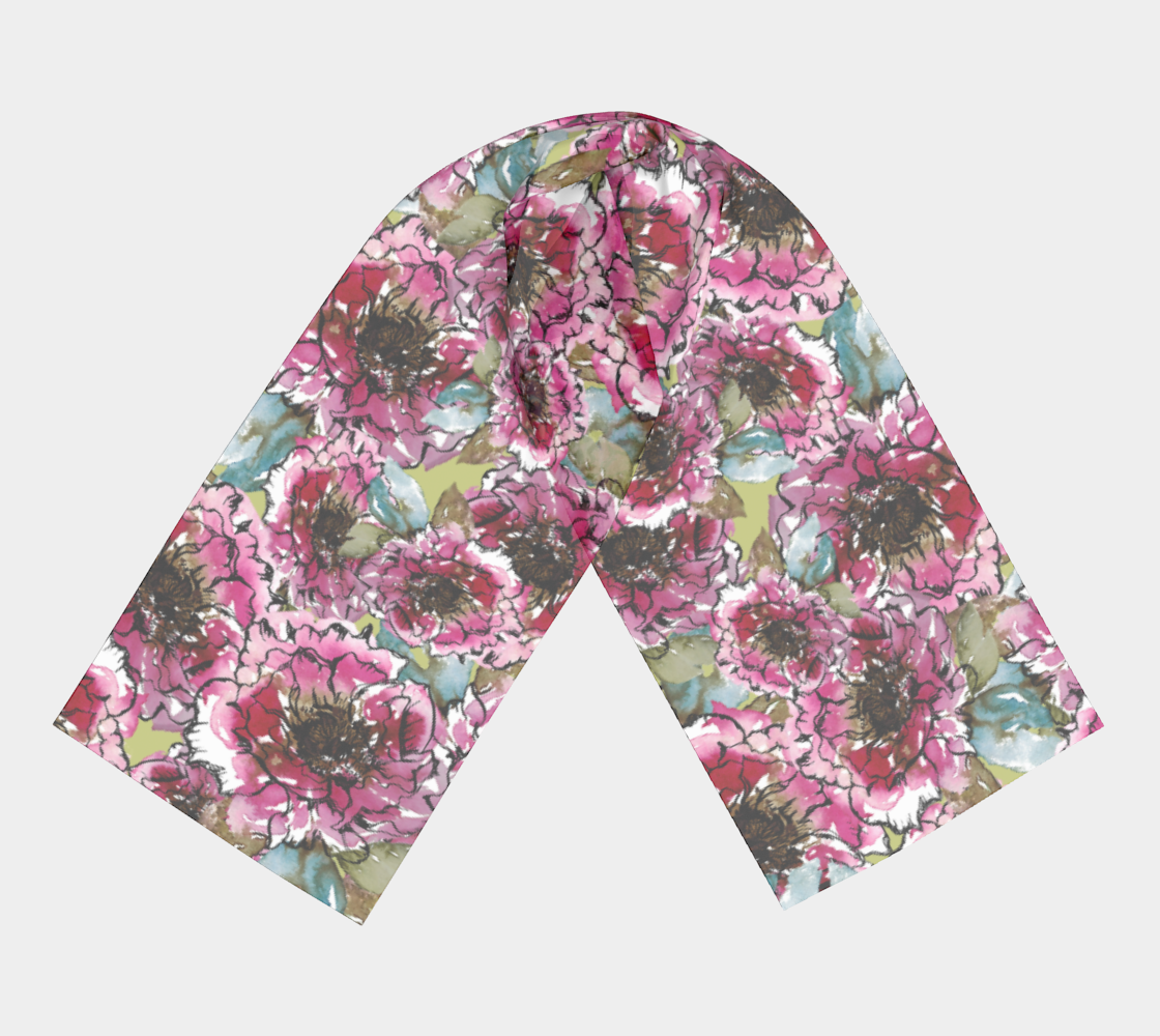 Peony Pink Silk Scarf preview #3