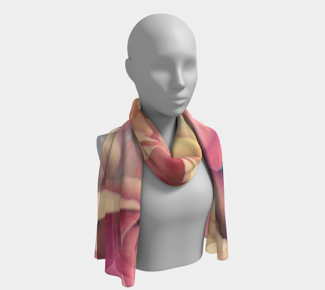 Multiple Muted Pink and Yellow Roses for Long Scarf thumbnail #2