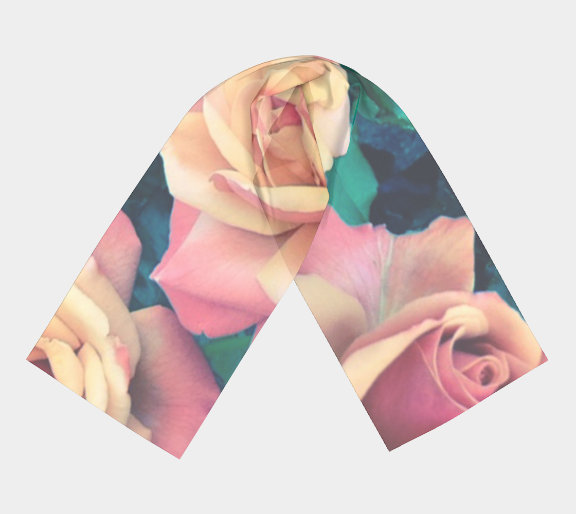 Multiple Muted Pink and Yellow Roses for Long Scarf thumbnail #4