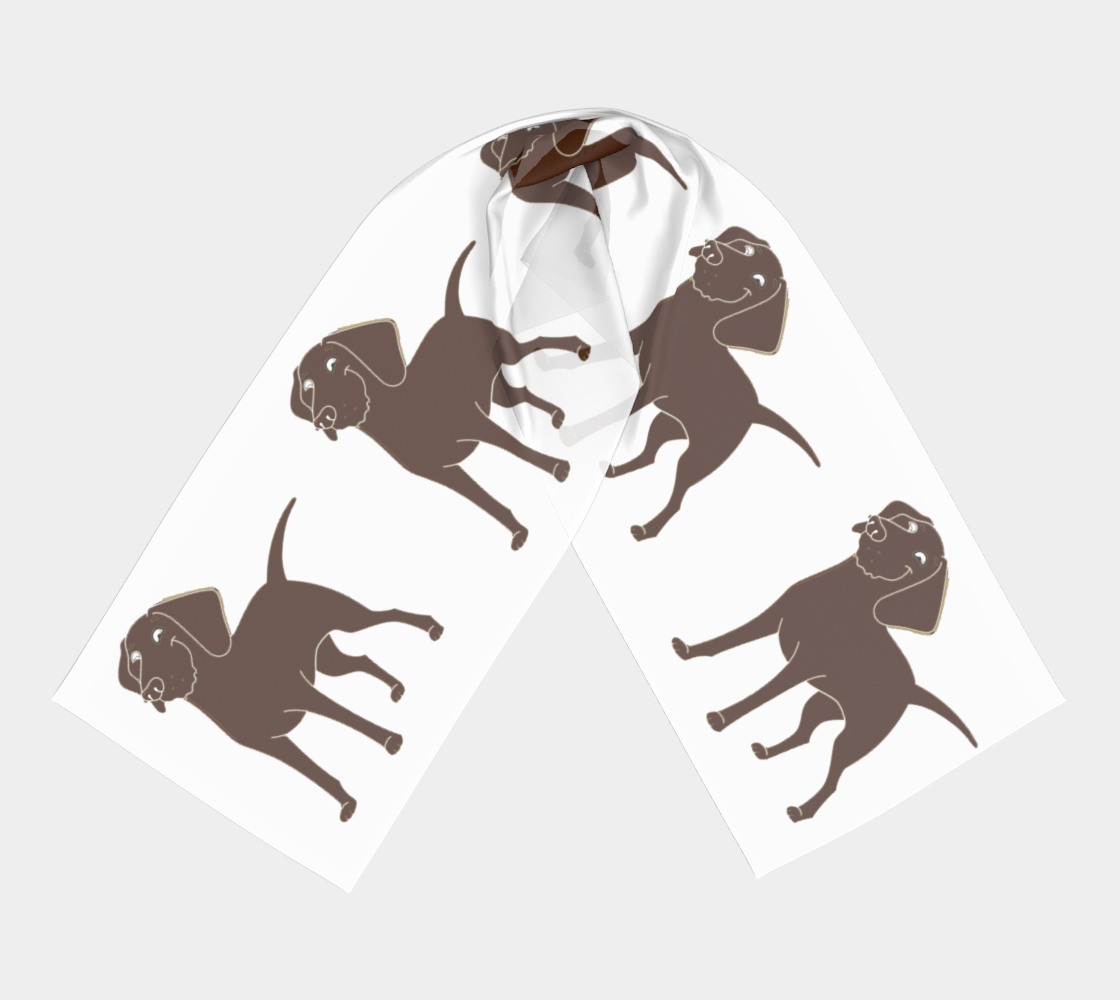 Labrador Retriever chocolate cartoon long scarf preview #3