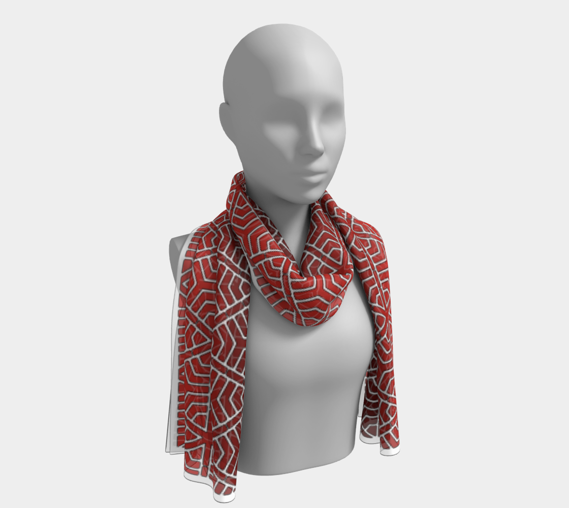 SplitHexagons780 RedAlert LongScarf 3D preview