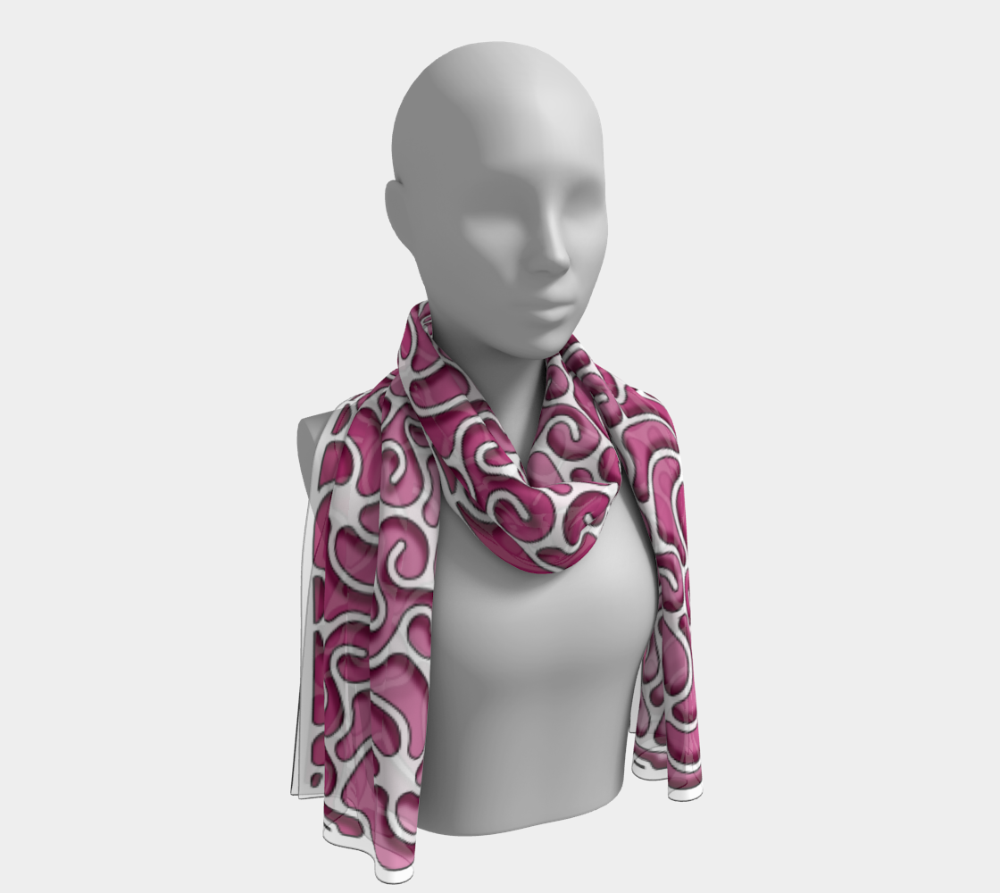 Swirls1400 Fuchsia LongScarf preview