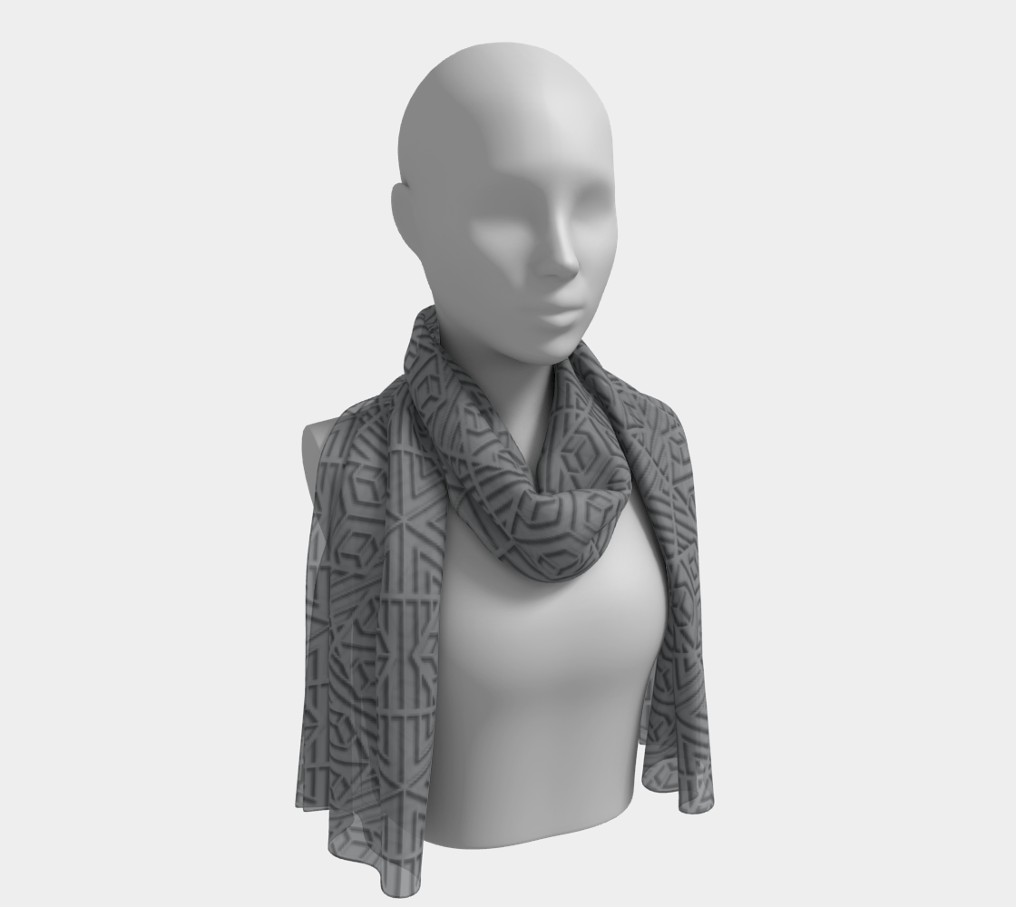 Blocks1050 Gray LongScarf 3D preview