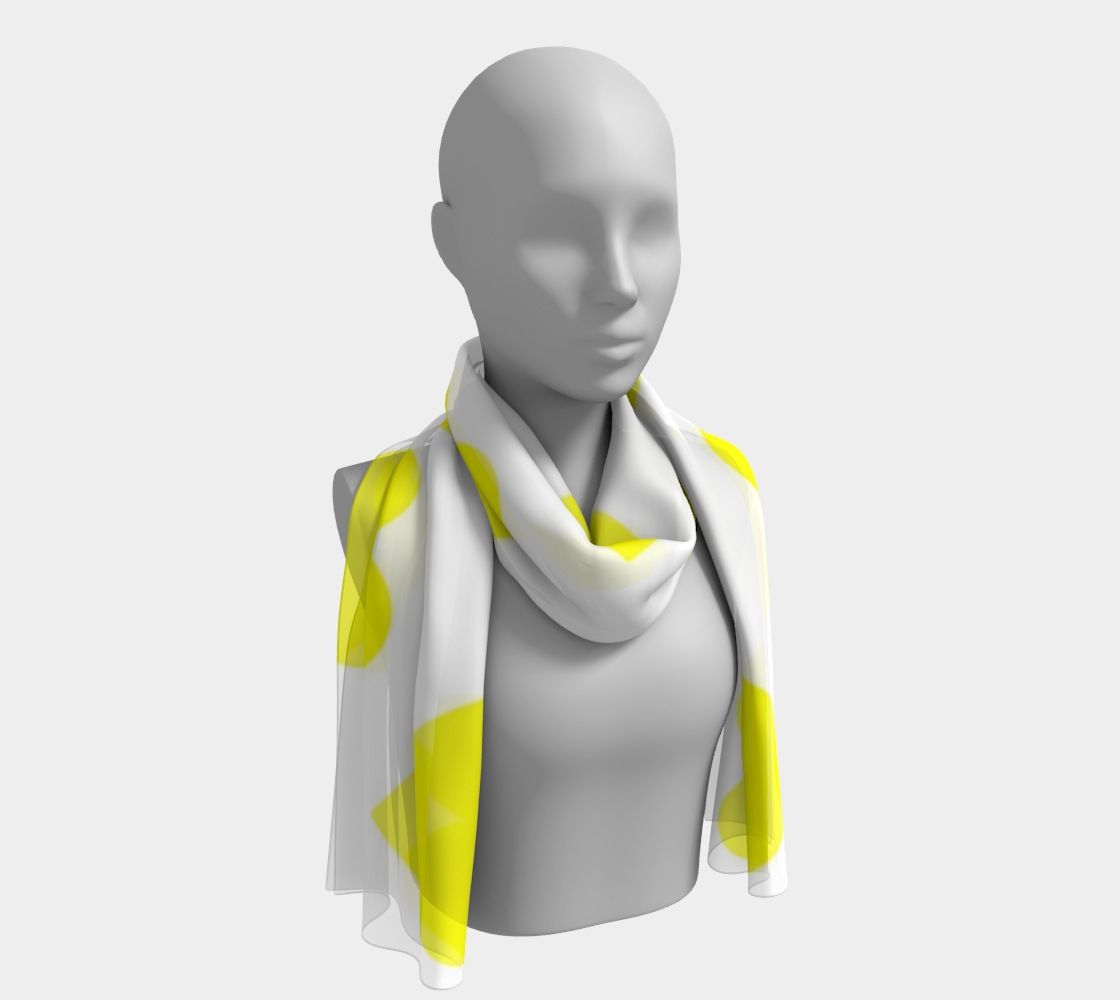 Lemon Yellow Hearts winter long scarf preview #1