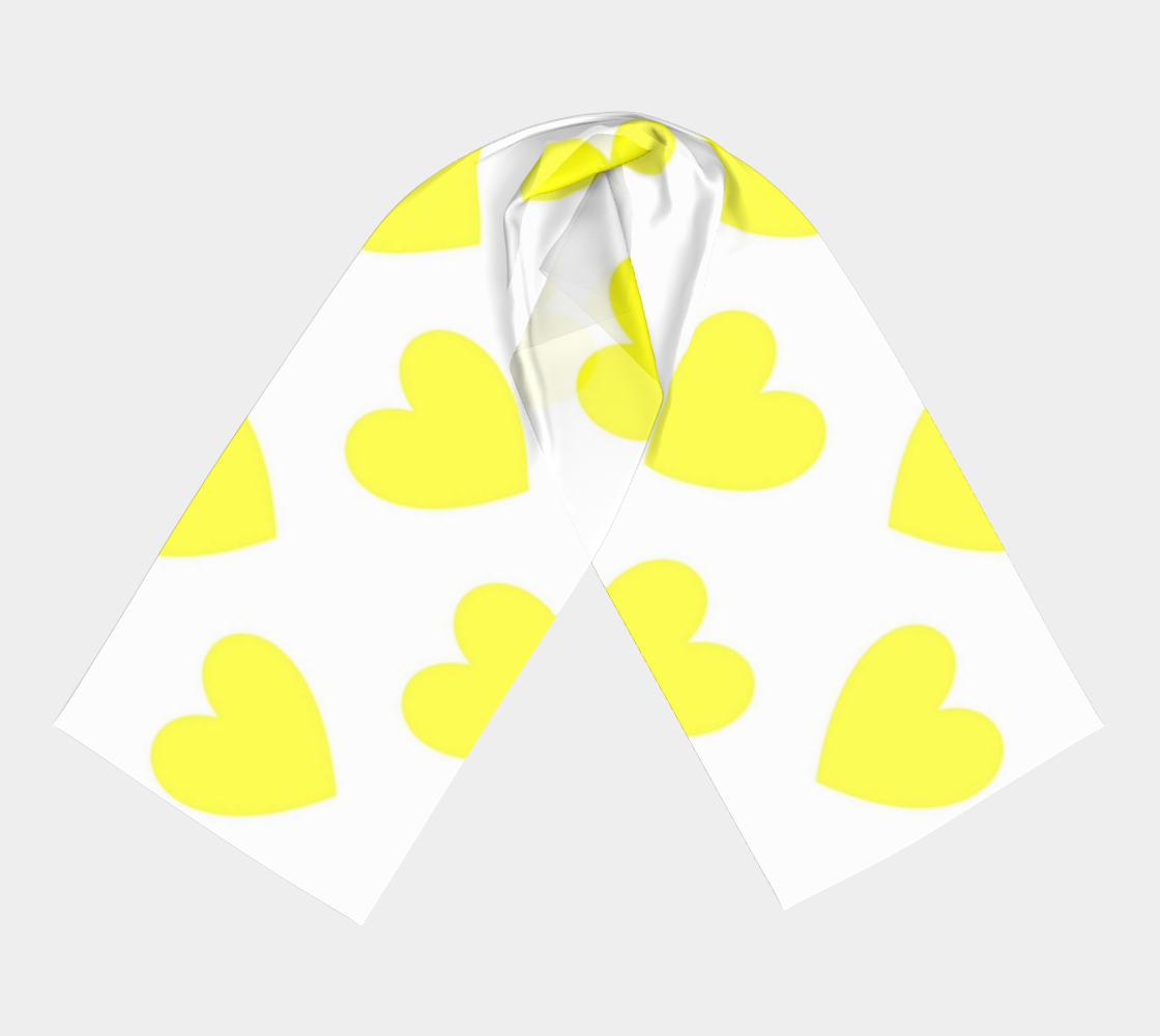 Lemon Yellow Hearts winter long scarf preview #3