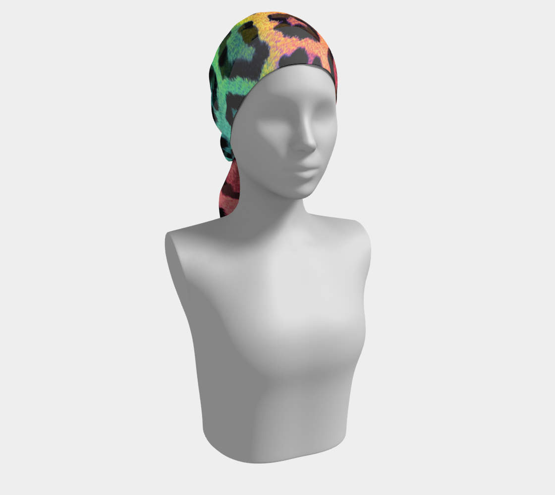 Rainbow Leopard LGBTQ+ winter long scarf preview #2