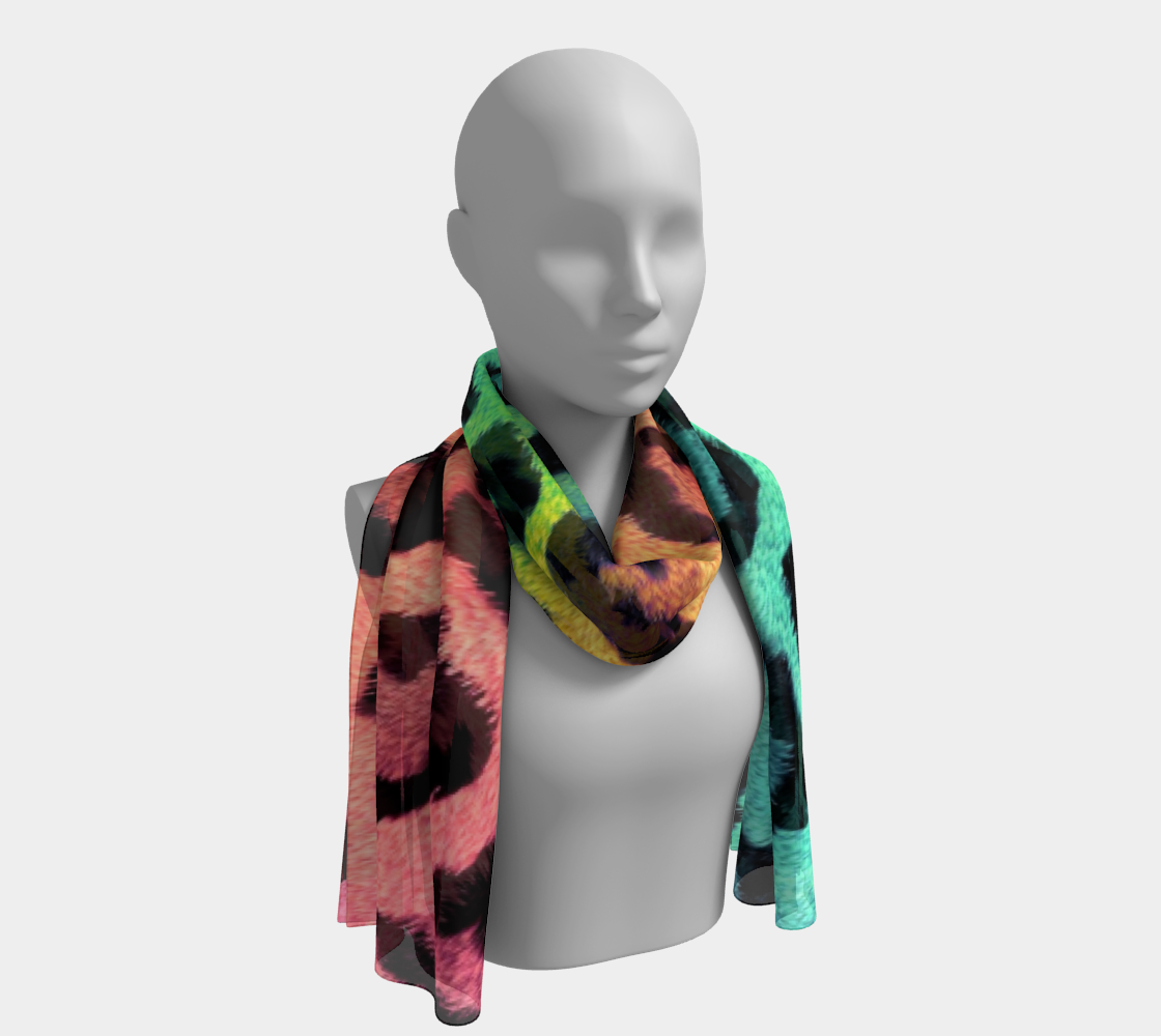 Rainbow Leopard LGBTQ+ winter long scarf preview #1