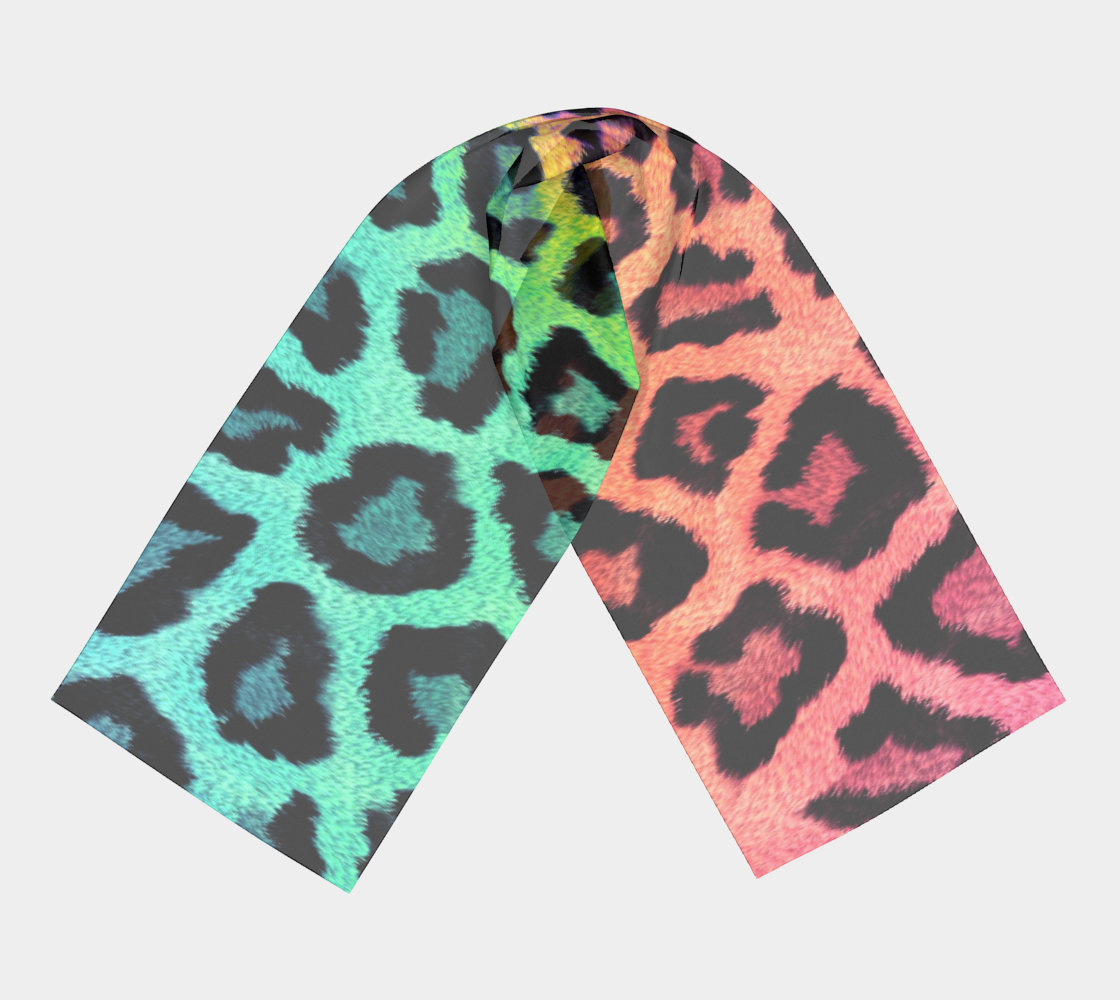 Rainbow Leopard LGBTQ+ winter long scarf preview #3