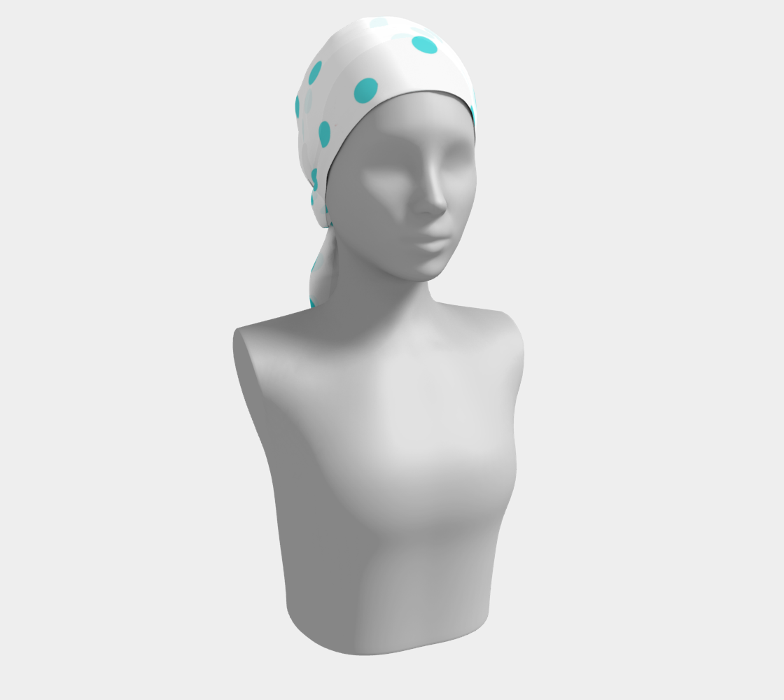 Light Blue Polka Dots winter long scarf preview #2