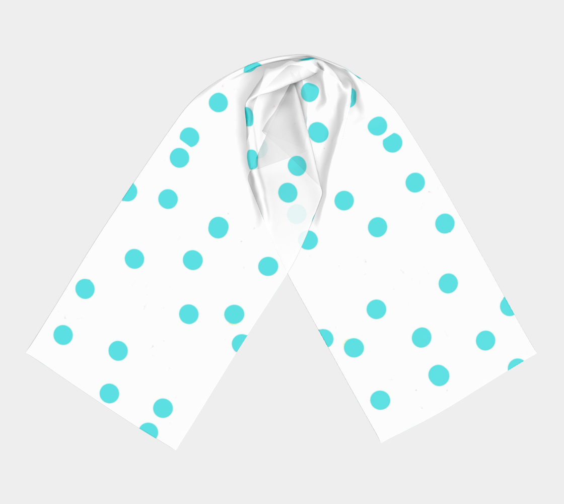 Light Blue Polka Dots winter long scarf preview #3