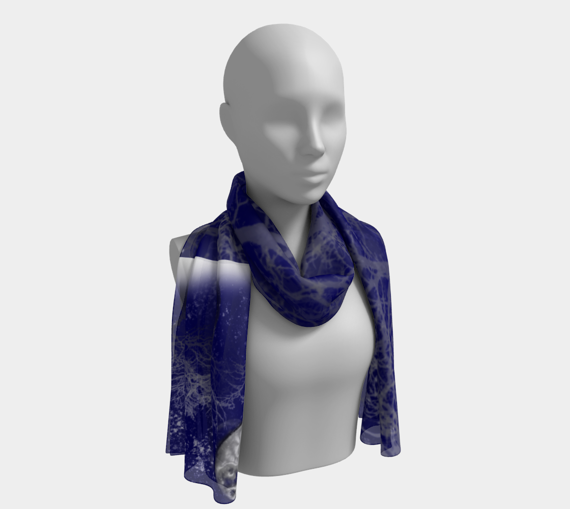 Blue Moon Snow Trees Long Scarf preview