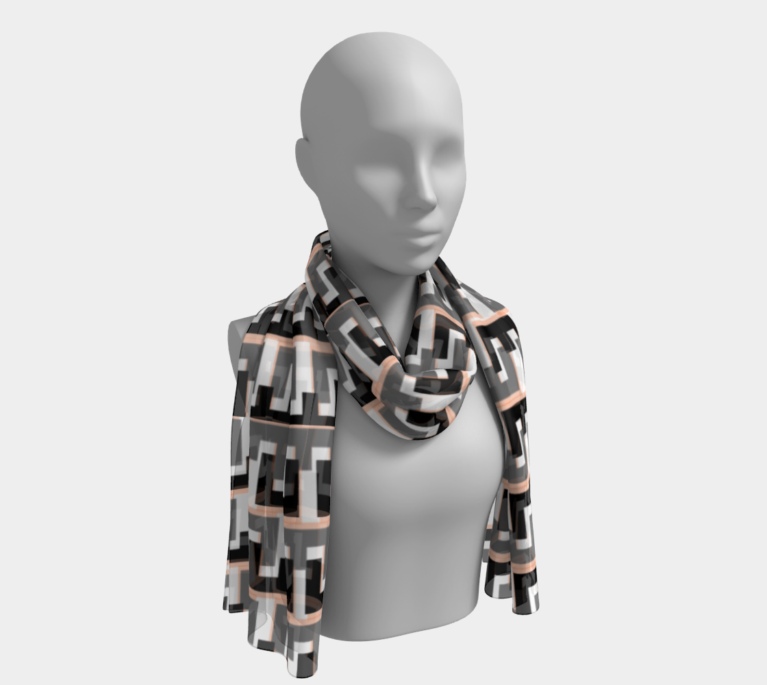 Vintage Gray Tooth Zipper Long Scarf preview