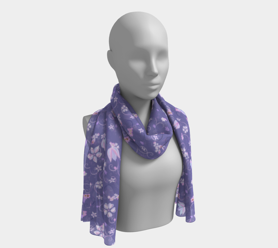 Windswept Flowers and Swirls Long Scarf preview