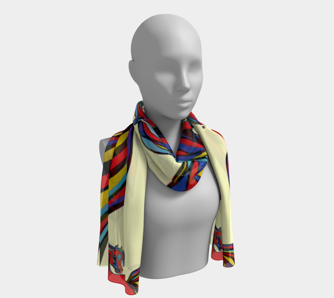A Colorful Horse Yellow Long Scarf preview