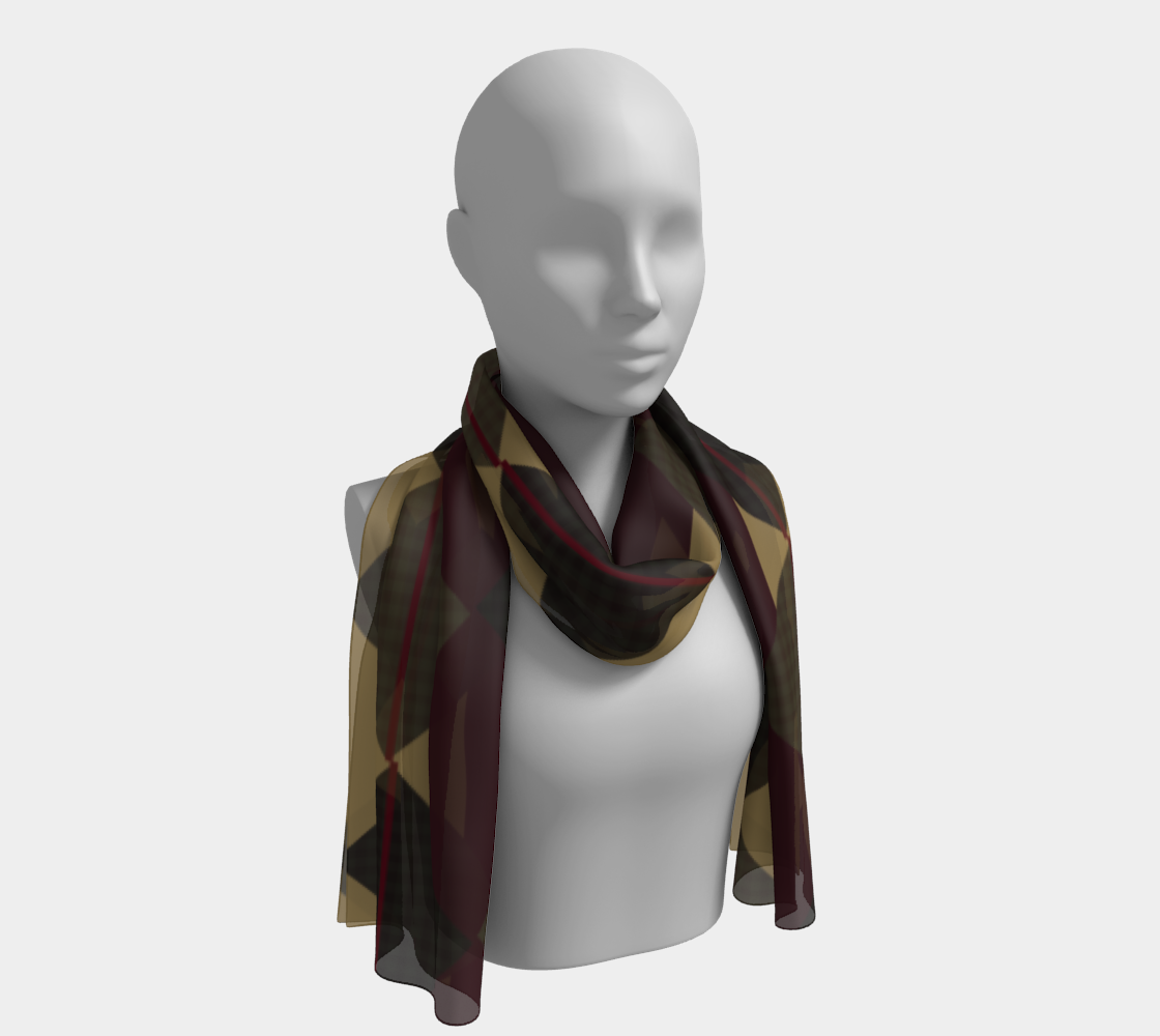 Checkered Brown Plaid Long Scarf preview