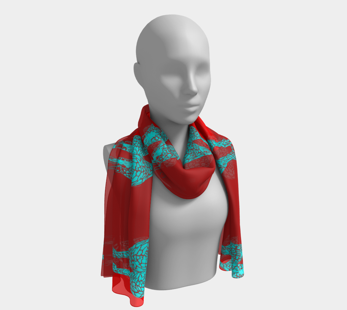 Celestial giraffes, turquoise and red 3D preview