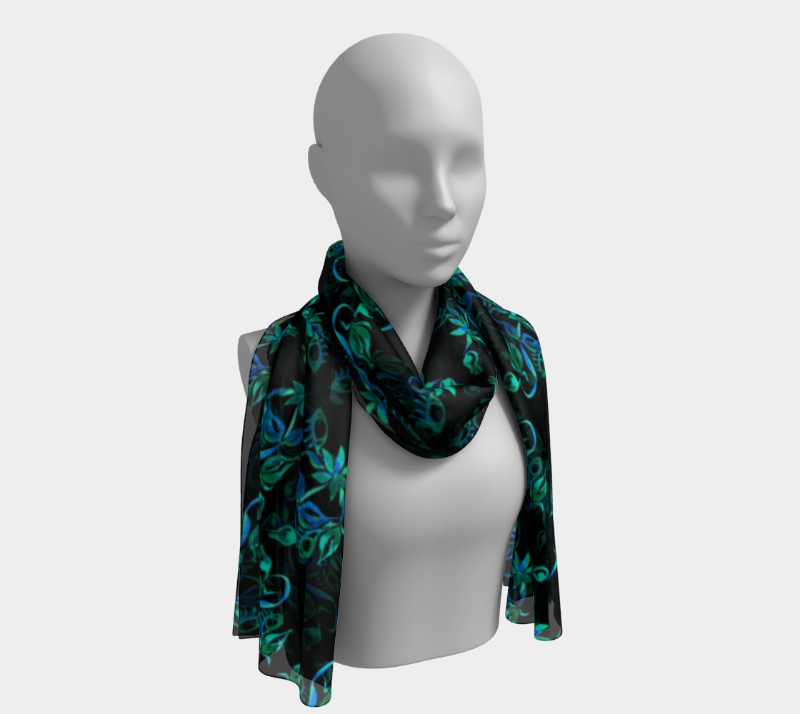 Dark Surreal Flower Long Scarf preview