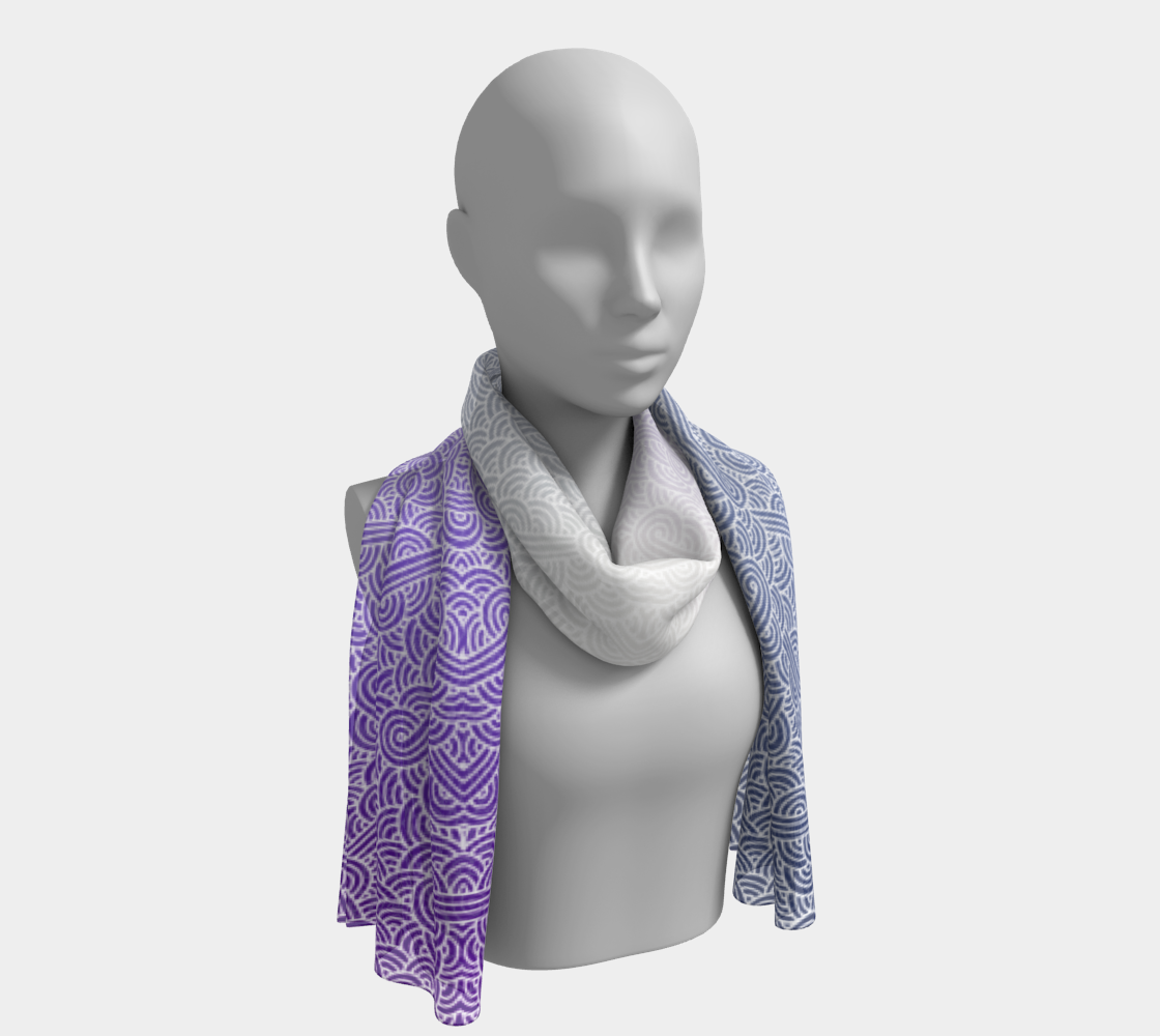 Ombré butch lesbian colours and white swirls doodles Long Scarf preview