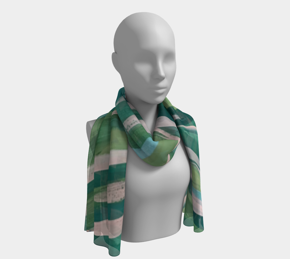 Wild Green Stripe scarf 3D preview
