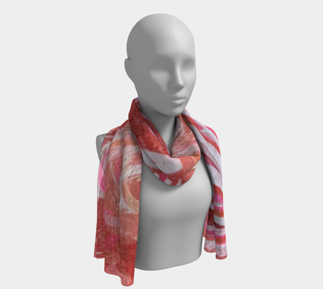 Neon and Coral Pink Floral scarf thumbnail #2