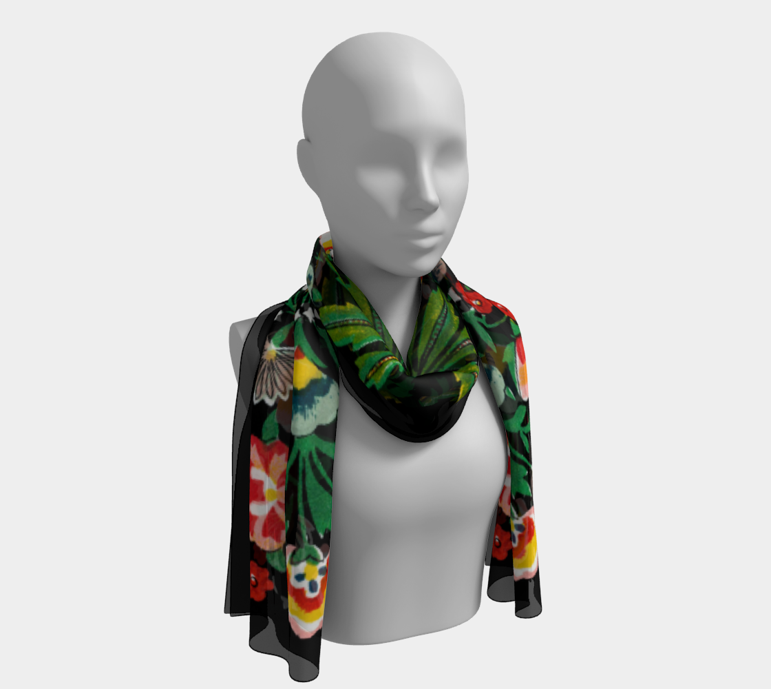 Vintage Indian Floral Long Scarf preview