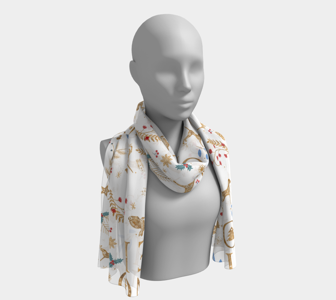 Aperçu 3D de Noël Golden Weimaraners on white long scarf