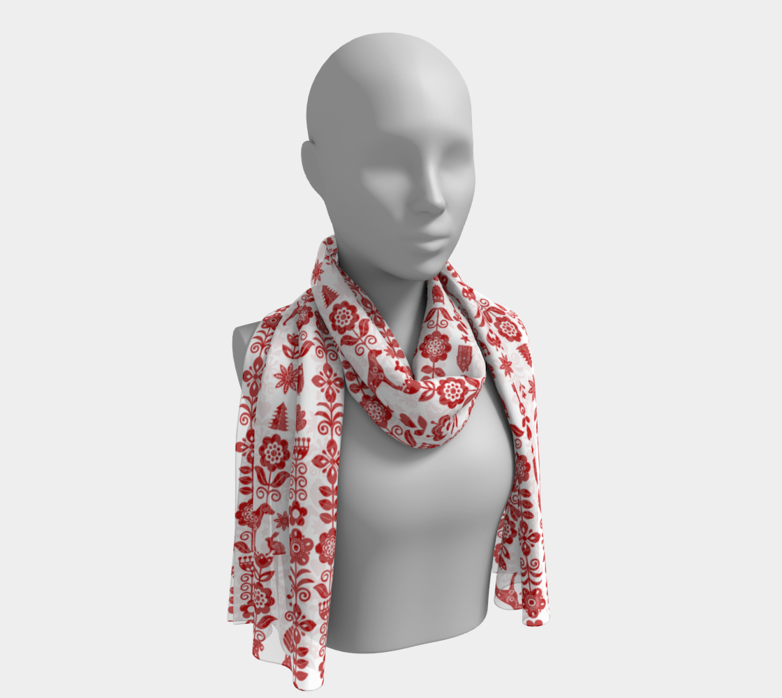 Scandinavian Weimaraner in red long scarf preview