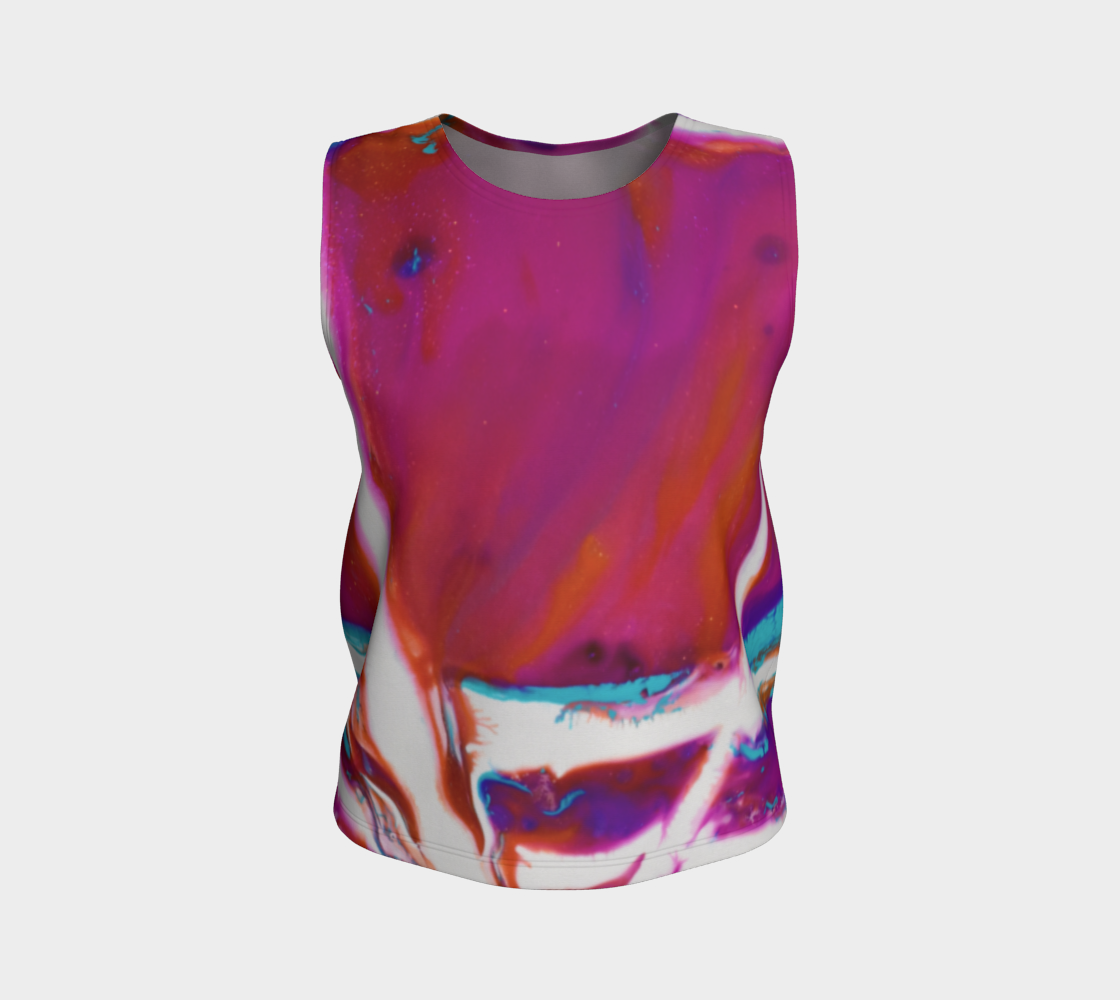 Aperçu de Powerful abstract Pink and white Loose tank top