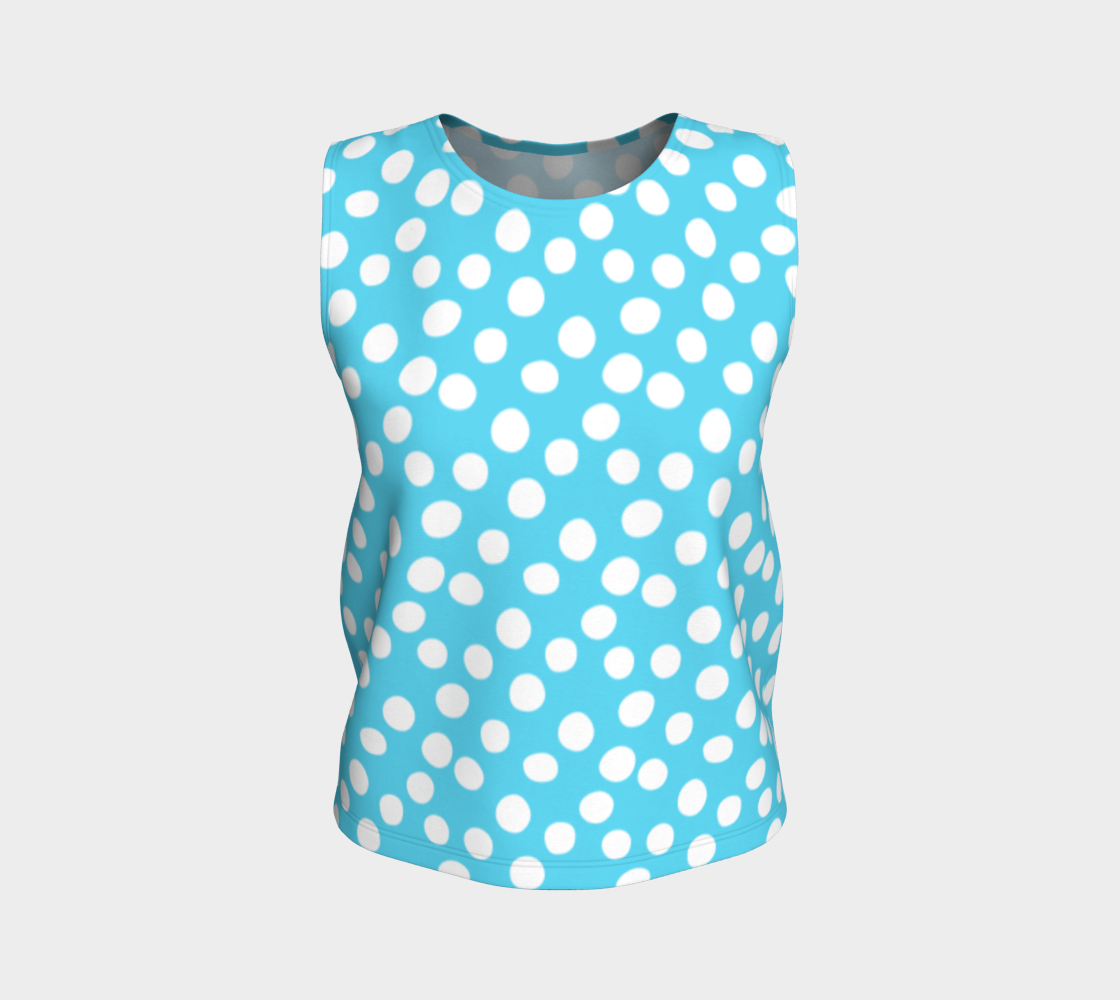 All About the Dots Loose Tank Top - Blue preview