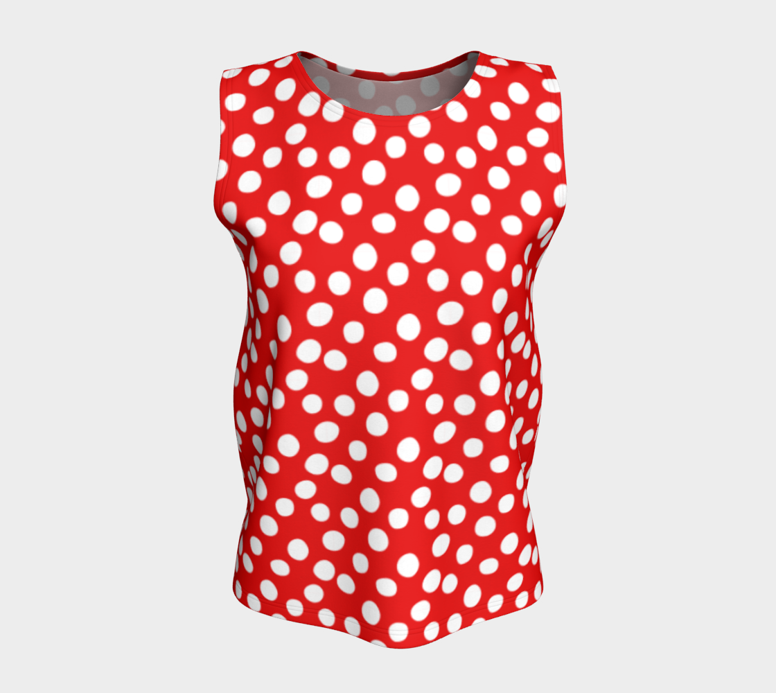 All About the Dots Loose Tank Top - Red Miniature #6