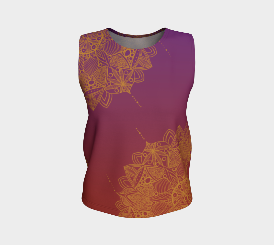 Red and Purple Mandala Pattern Loose Tank Top  preview