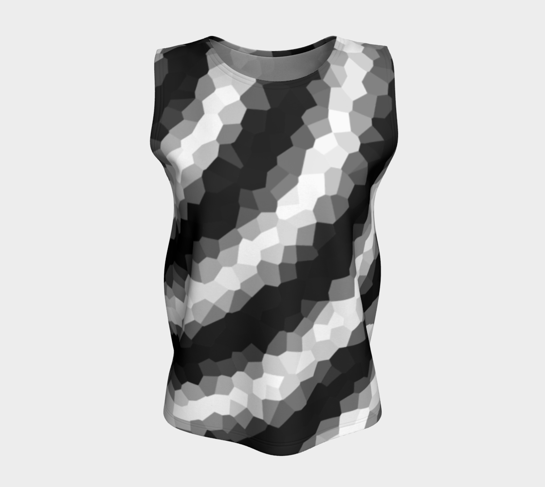 Black White Curve Loose Tank Top preview #5