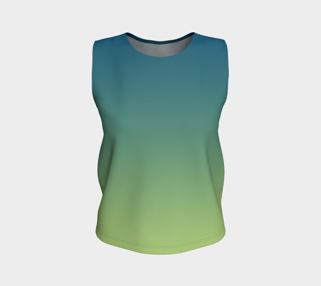 Aquamarine Blue Turquoise Olive Green Gradient Compatible Top preview