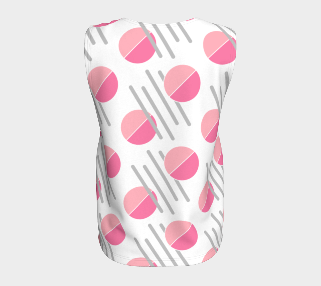 Modern Pink Circle Grey Line Abstract Loose Tank Top preview #6