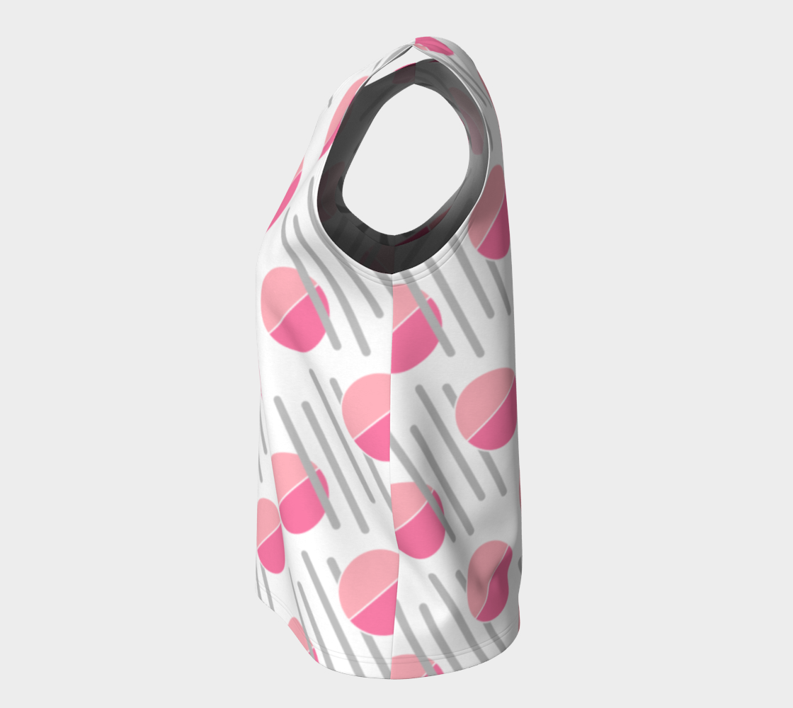 Modern Pink Circle Grey Line Abstract Loose Tank Top preview #7