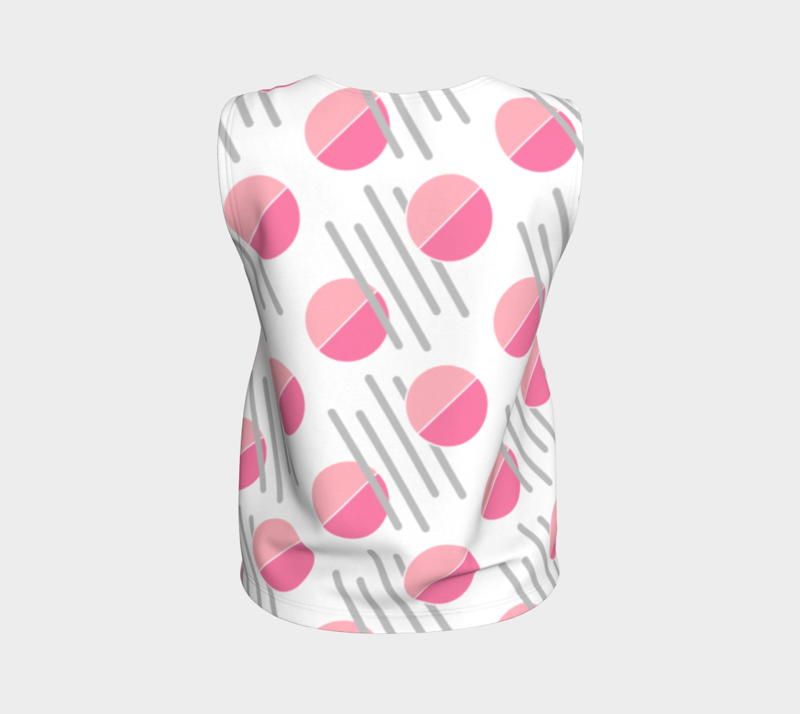 Modern Pink Circle Grey Line Abstract Loose Tank Top preview #2