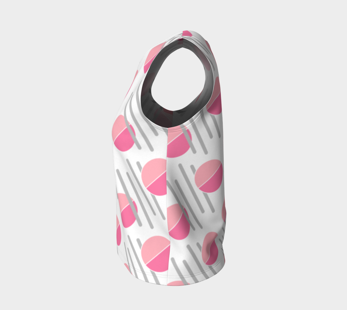 Modern Pink Circle Grey Line Abstract Loose Tank Top preview #3