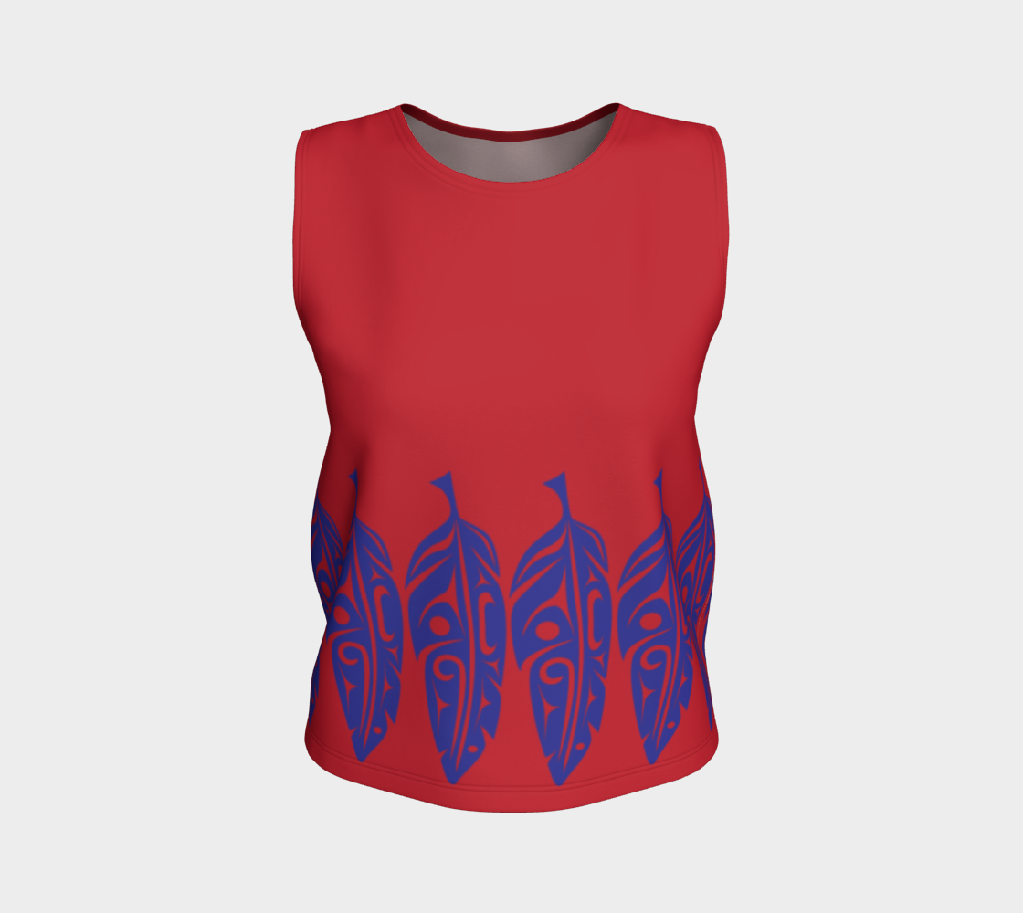 Feathers - Royal Blue on Red preview