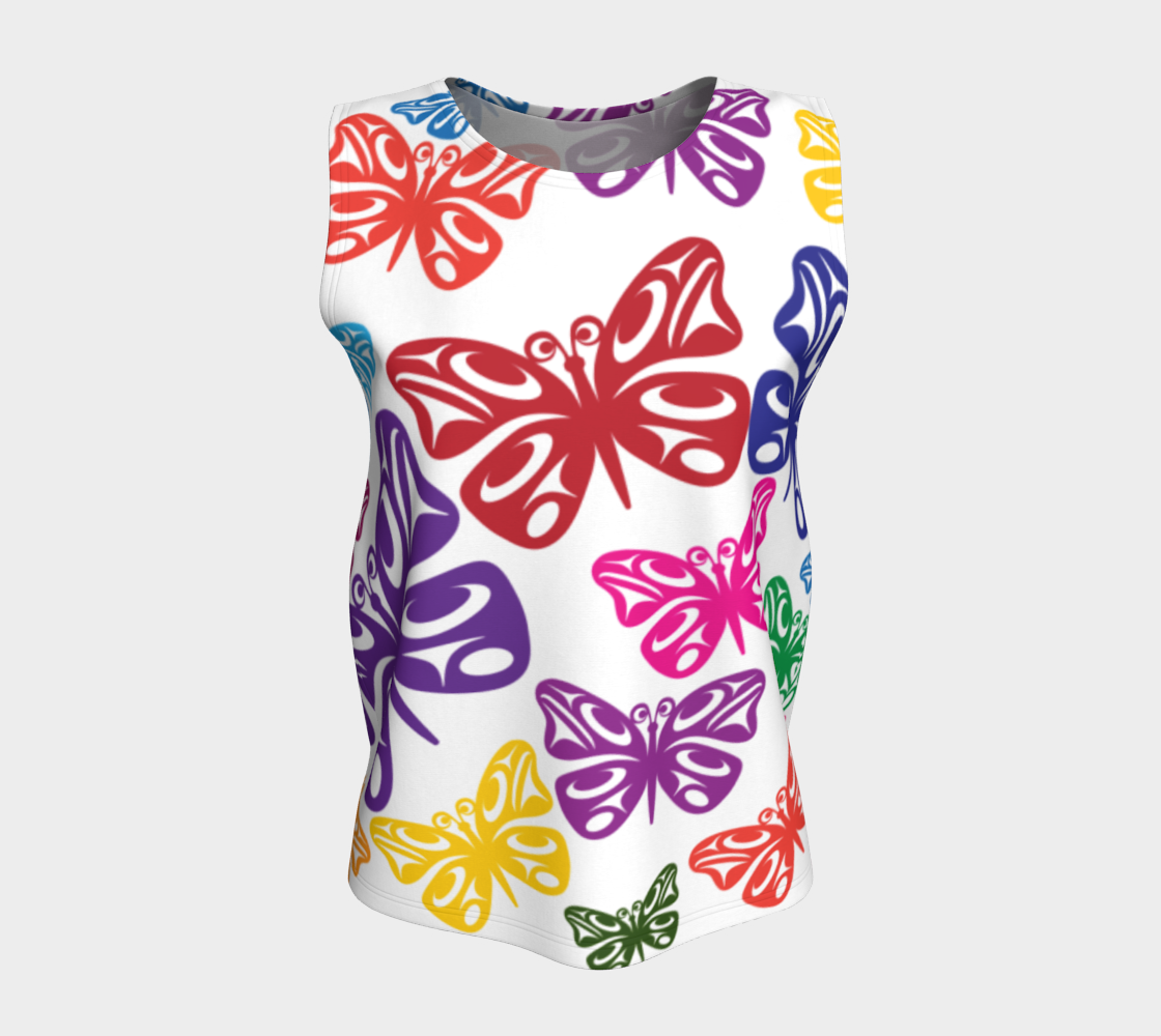 Colorful Butterflies on White preview #5