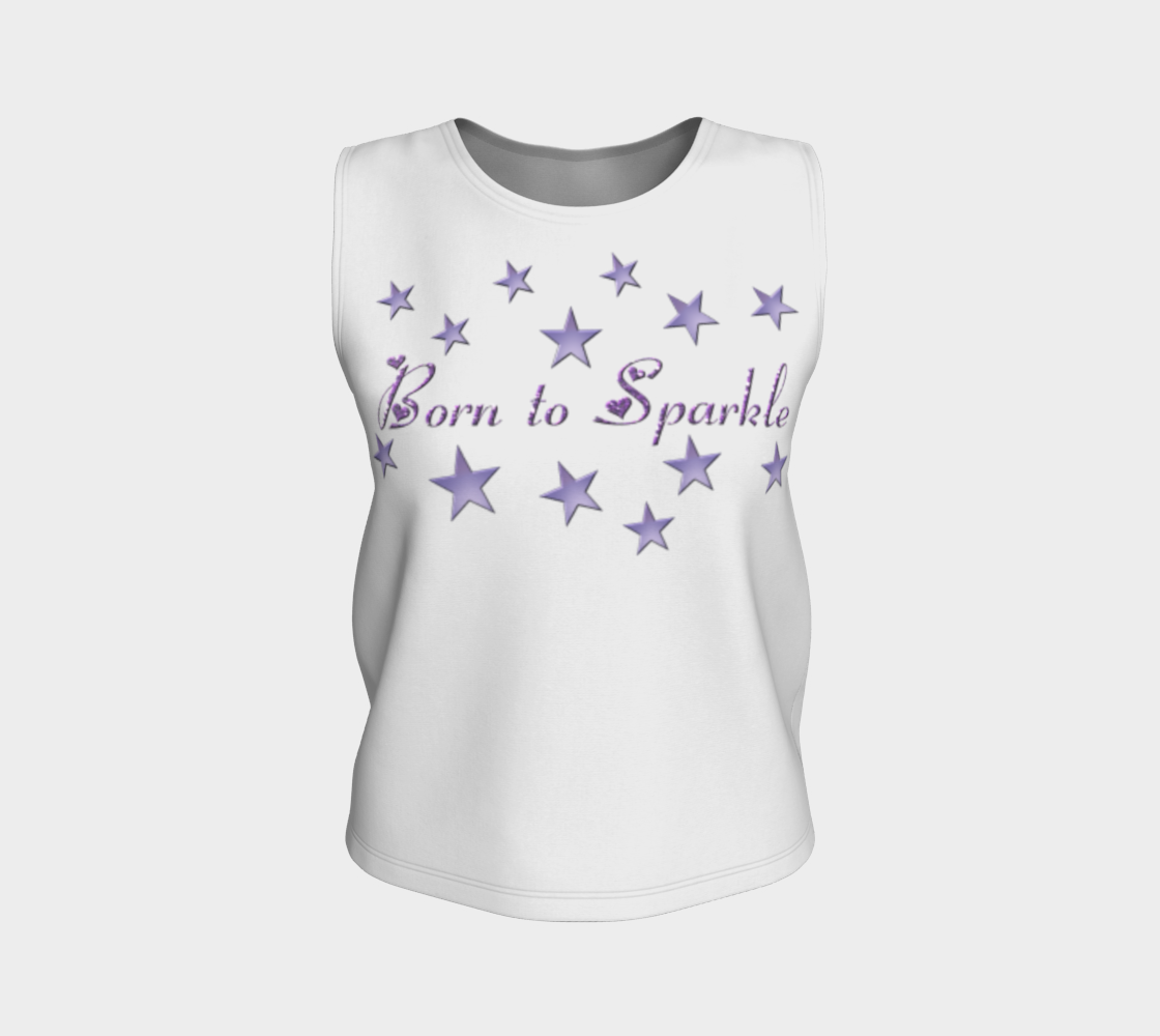 Aperçu de Purple Text with Stars, "Born to Sparkle