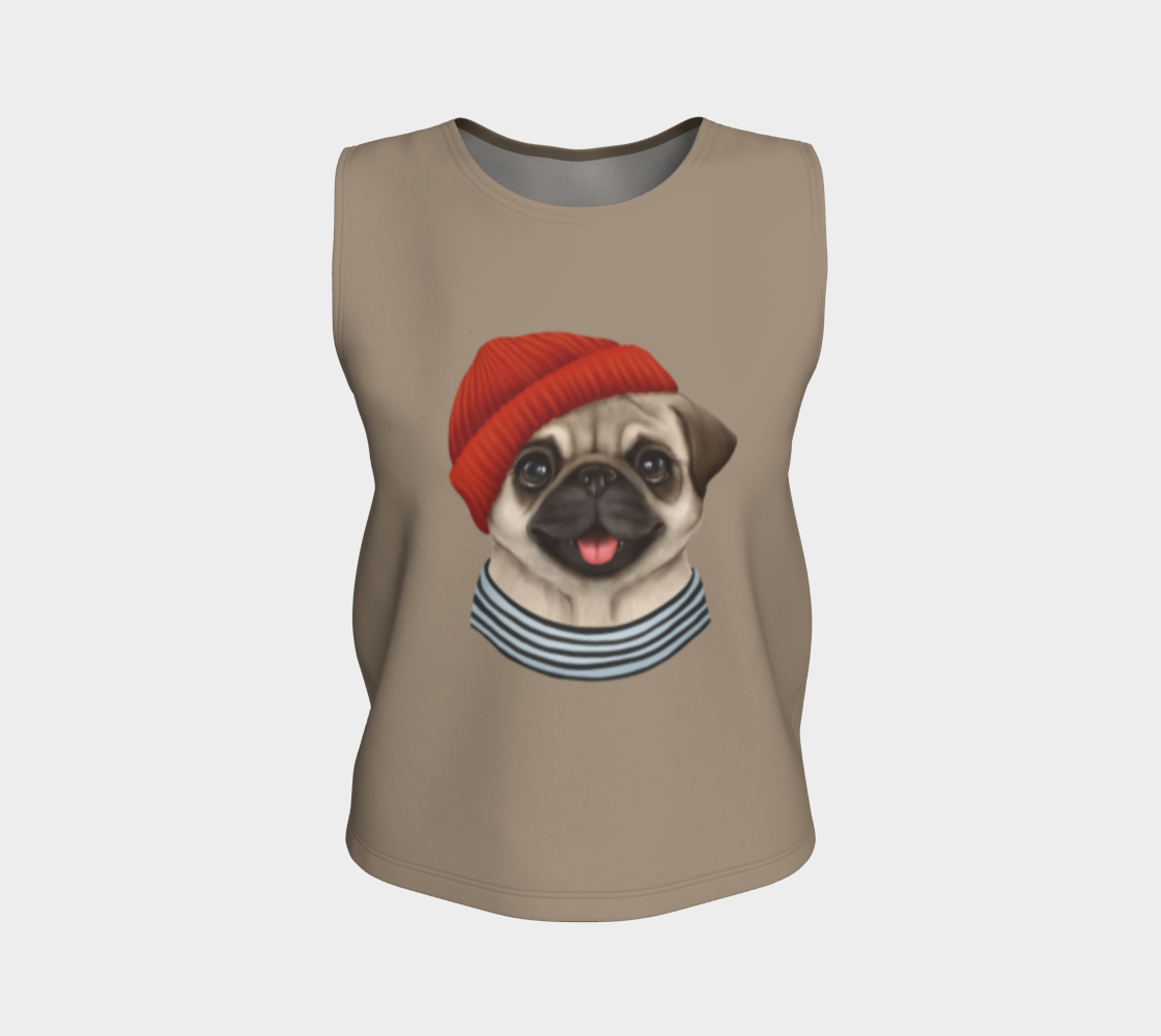 Pug in red hat Miniature #2