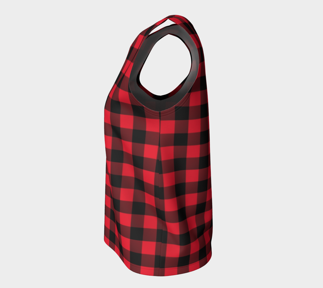 Red Buffalo Plaid Loose Tank Top preview #7