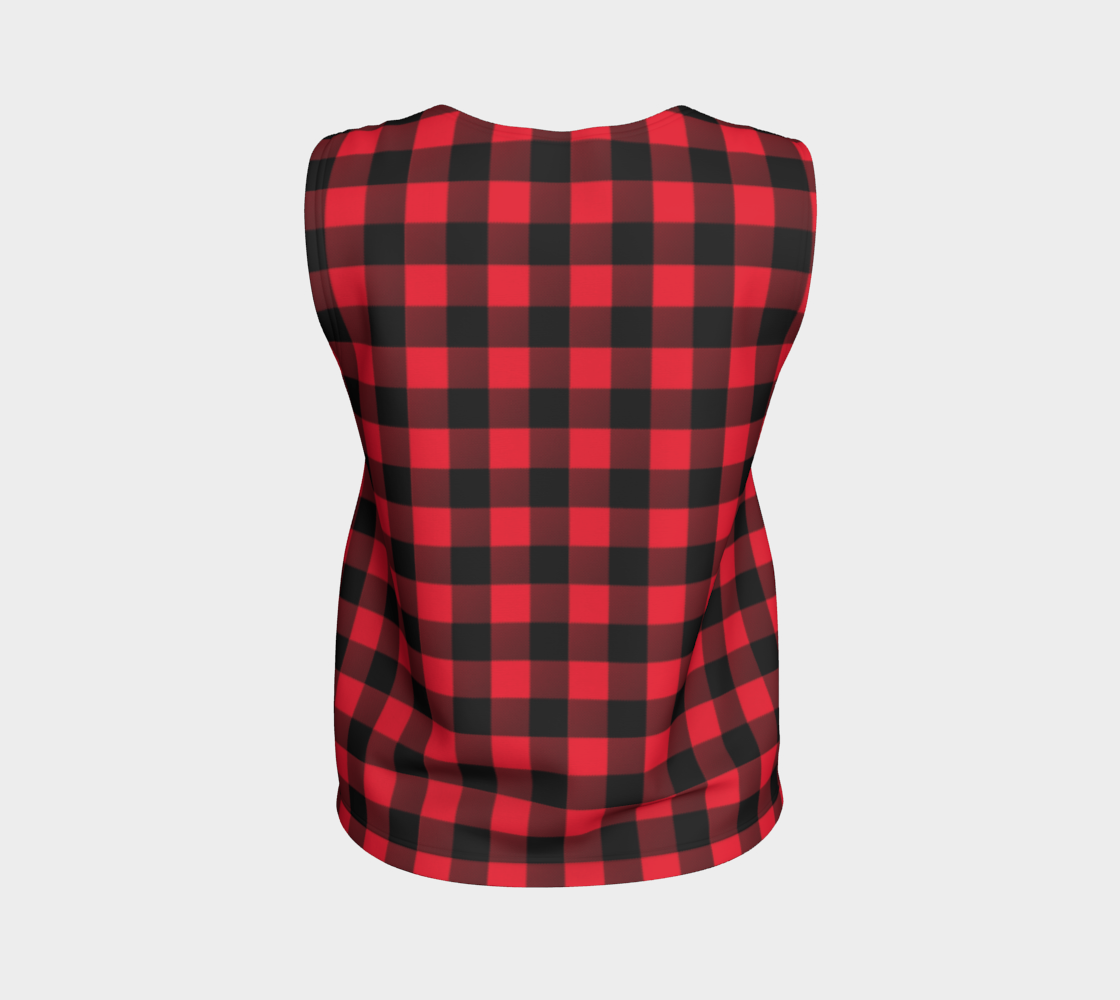 Red Buffalo Plaid Loose Tank Top preview #2