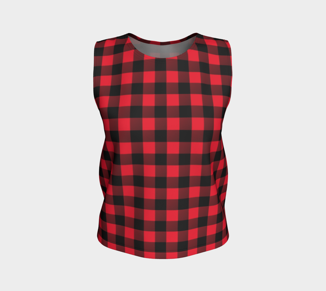 Red Buffalo Plaid Loose Tank Top preview