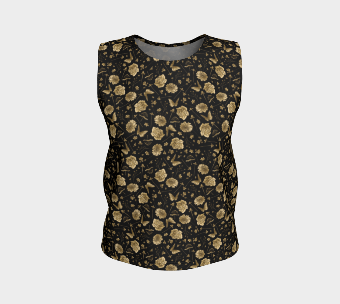 Petal to the metal black & gold loose tank preview