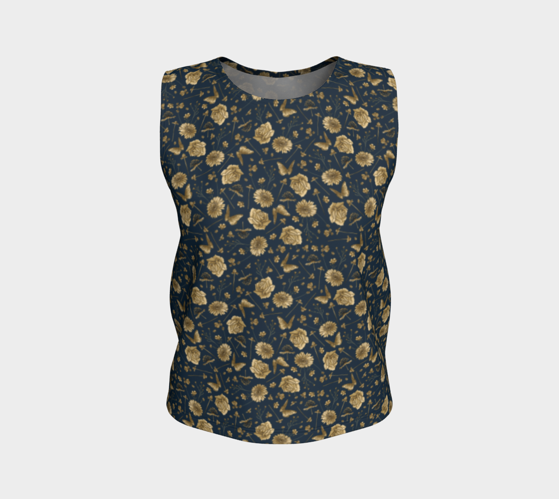 Petal to the metal navy & gold loose tank preview