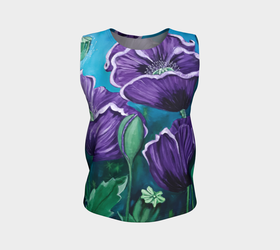 Purple Poppies Loose Tank Top preview