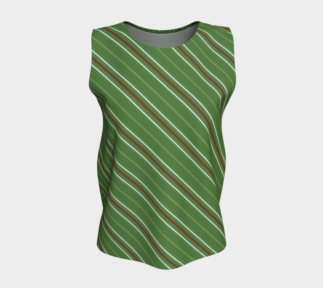 Candy Cane Green Tank Top preview #5