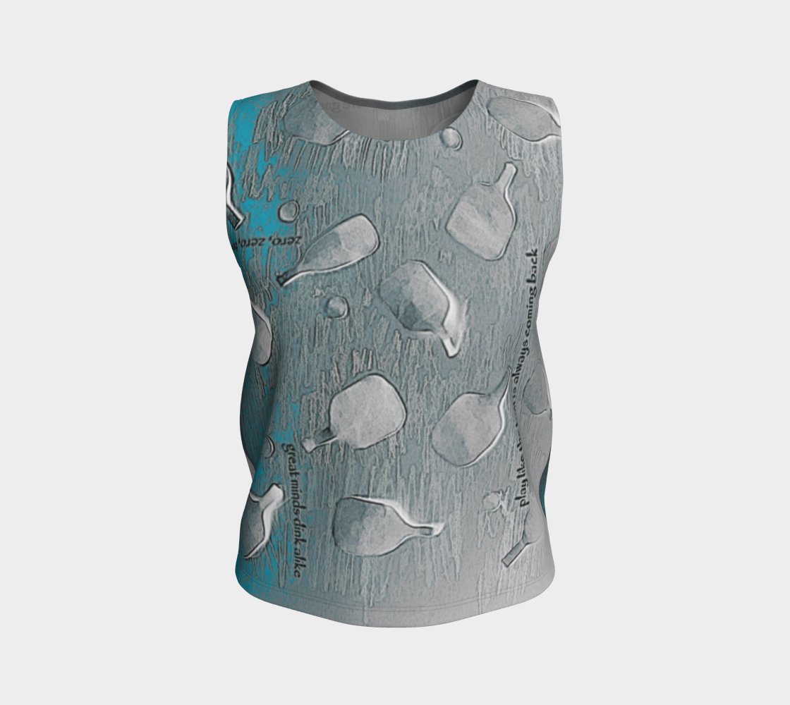 pickleball artwear, quote series, turquoise  and grey thumbnail #2